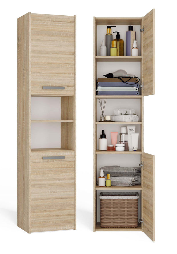 SZAFKA ŁAZIENKOWA REGAŁ SŁUPEK S40 DĄB SONOMA