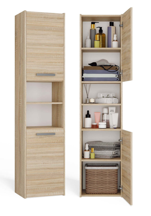 SZAFKA ŁAZIENKOWA REGAŁ SŁUPEK S40 DĄB SONOMA