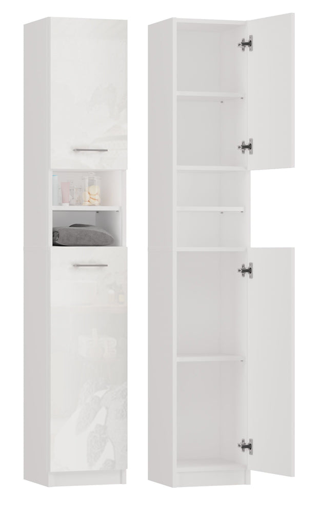 SZAFKA ŁAZIENKOWA MARBELA 32CM REGAŁ SŁUPEK BIEL POŁYSK