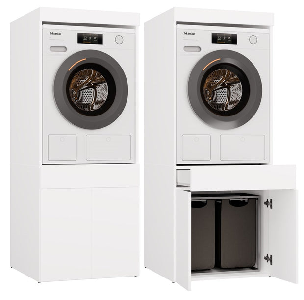 Szafka Łazienkowa Na Pralkę Lub Suszarkę POLA TWIN 1S BIAŁA Regał Szuflada