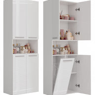 SZAFKA ŁAZIENKOWA SŁUPEK NEL DK 1K KOSZ BIEL POŁYSK