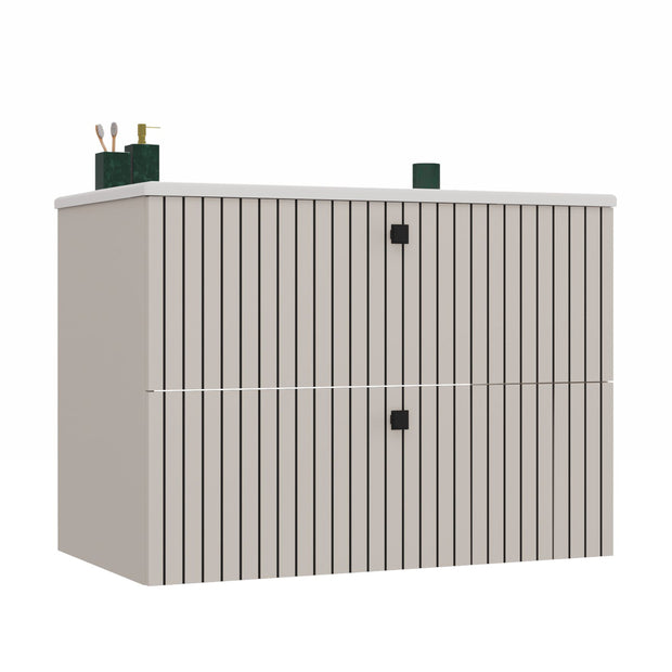 SZAFKA POD UMYWALKĘ TIGO 80 2S KASZMIR RYFLOWANY FRONT + UMYWALKA