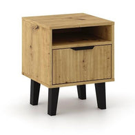 SZAFKA NOCNA SCANDI 1S SLIM 1 SZUFLADA RYFLOWANY FRONT DĄB ARTISAN