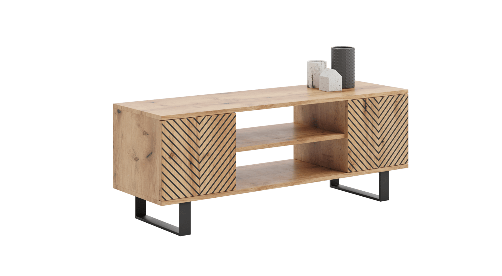 SZAFKA RTV FOCUS 155 cm – DĄB CRAFT/JODEŁKA