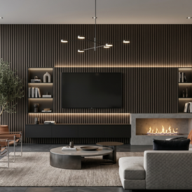 CORESTONE SPC 3D WALL PANEL - WOOD DARK BROWN 2,75m x 0,16m