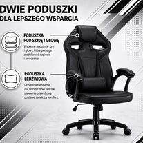 FOTEL OBROTOWY GAMINGOWY KRZESŁO DRIFT CZARNY