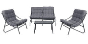 Zestaw Mebli Ogrodowych VIBE 4 Częściowy Fotele Sofa Stolik SZARY