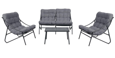 Zestaw Mebli Ogrodowych VIBE 4 Częściowy Fotele Sofa Stolik SZARY
